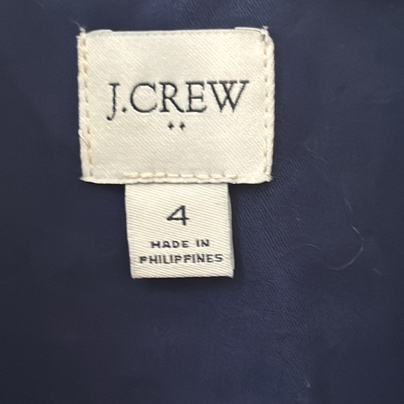 J. Crew Factory short navy blue trench coat, EUC, size 4. Classic, preppy piece - Picture 4 of 6